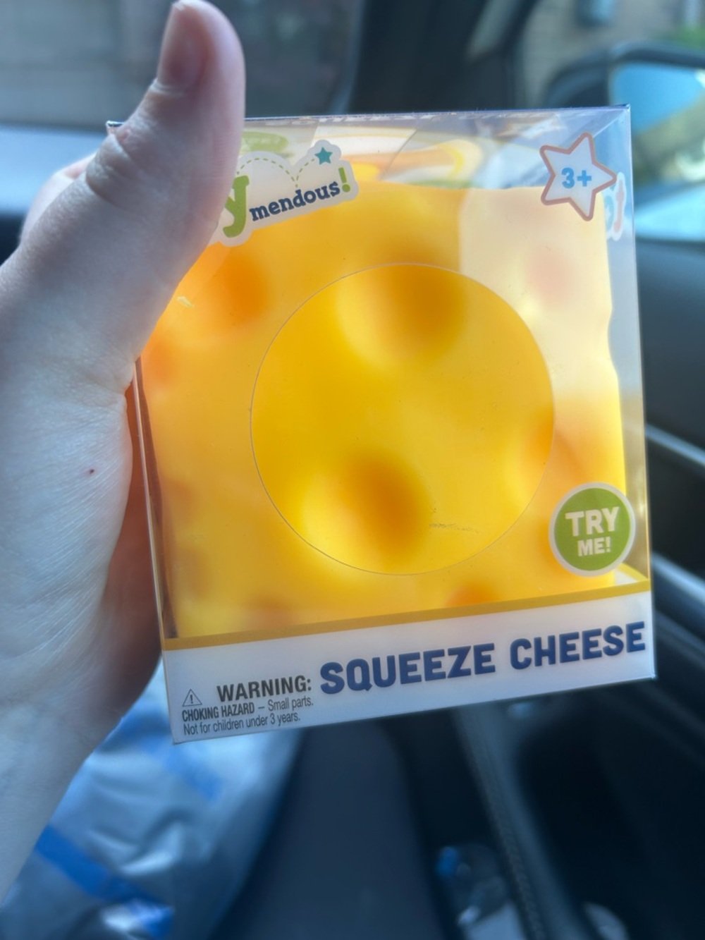 Squeeze Cheese Squishy Toy - Bright Yellow